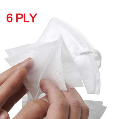 6ply Anti Virus Face Mask KN95 Folding Respirator Face N95 Mask with 2ply 99% Meltblown Cloth